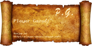Pleyer Gazsó névjegykártya